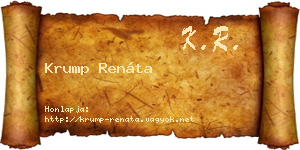 Krump Renáta névjegykártya